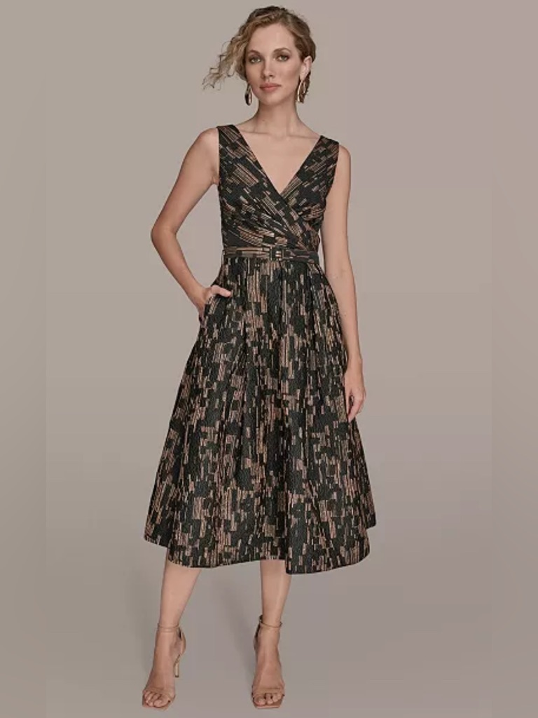Donna Karan New York Women's Printed Fit And Flare Dress